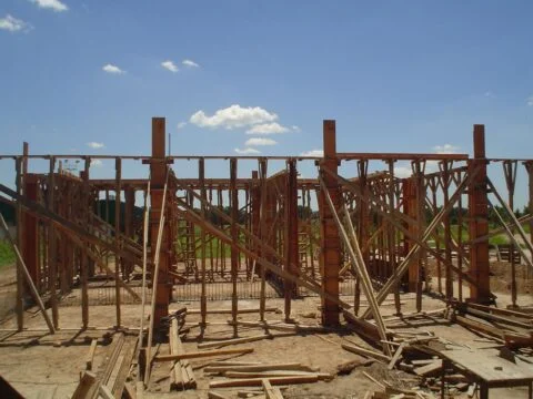 Estructura de hormigón armado en obra